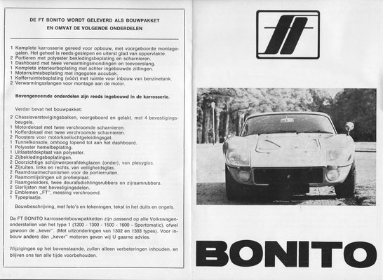 Folder (voor/achter) FT Bonito type 2.