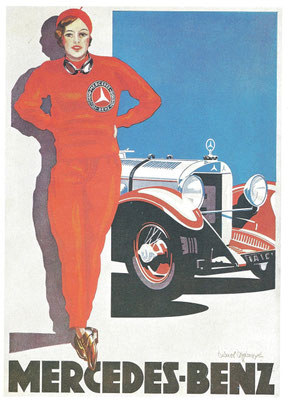 Affiche voor de Mercedes-Benz S uit 1928.