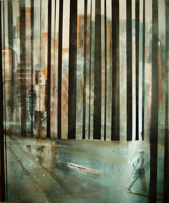 City code, 2014. Acrylic on canvas 50 x 70 cm, ASK FOR PRICE