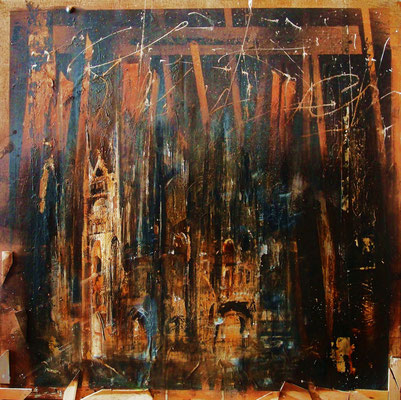 ,Cathedral II, mixed media on canvas 70x70 cm, 2015. , ASK FOR PRICE
