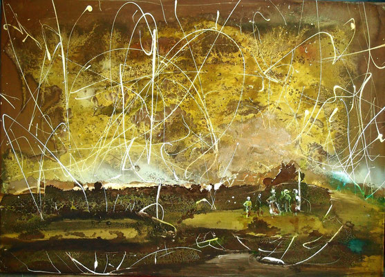Procession, acrylic on canvas 50x70 cm, 2016r., PRIVATE COLLECTION