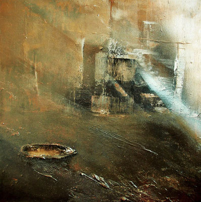 HUT, Mixed media on canvas 70 x 70 cm, 2015, PRIVATE COLLECTION