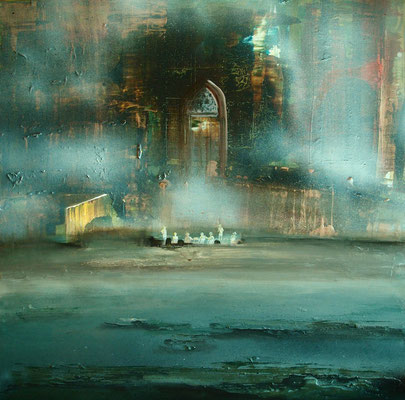 Cathedral, 2014., Mixed media on canvas 70x70 cm , PRIVATE COLLECTION