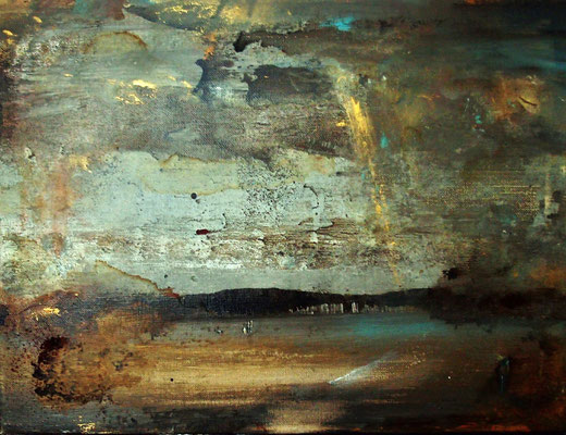 The morning after the volcanic, 2017, Acrylic on canvas 20 cm x 30 cm, ASK FOR PRICE