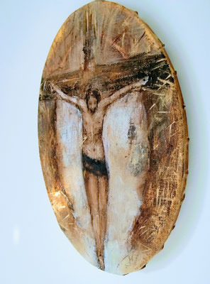 "U stóp", akryl na płótnie 30 cm x 20 cm, A.D.2025, KOLEKCJA PRYWATNA