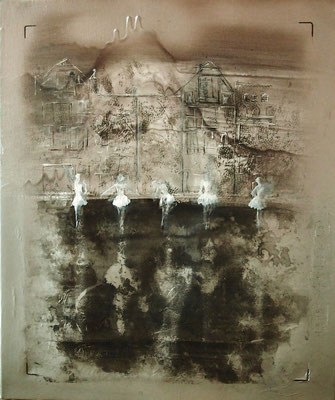 Kodak at the Opera Garnier, 2015., Mixed media on canvas 55 x 46 cm , PRIVATE COLLECTION