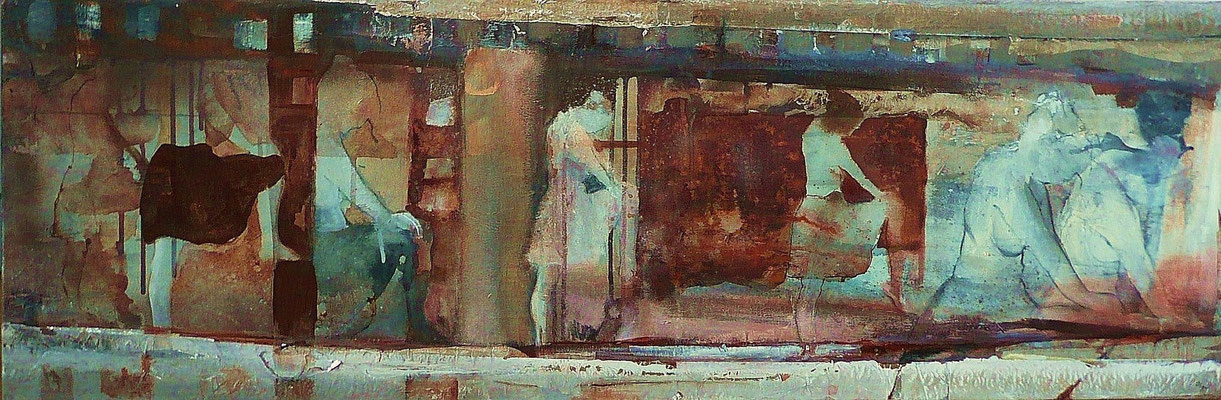 Cliche-Plate, 2012. Mixed media on canvas 40x100cm, PRIVATE COLLECTION