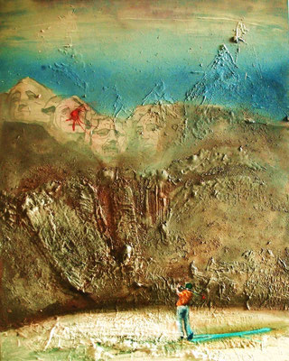 Golf with Duchamp, 2014., Mixed media on canvas 60x90 cm, PRIVATE COLLECTION