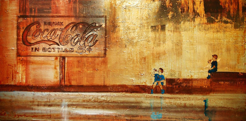 For the love of caffeine multiforme, 2014., Acrylic on canvas 40 x 80 cm, PRIVATE COLLECTION