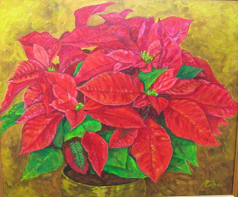 14. FLOR DE PASCUA - 55x46 - Acrílico sobre lienzo