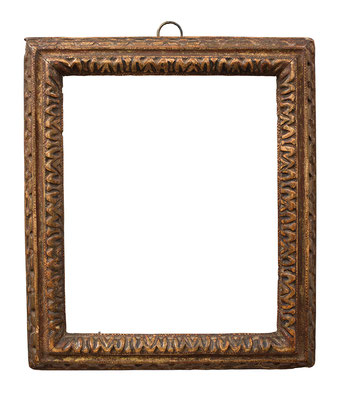 1013  Louis XIII Rahmen, Eiche geschnitzt und vergoldet, 18,4 x 15 x 2,8 cm