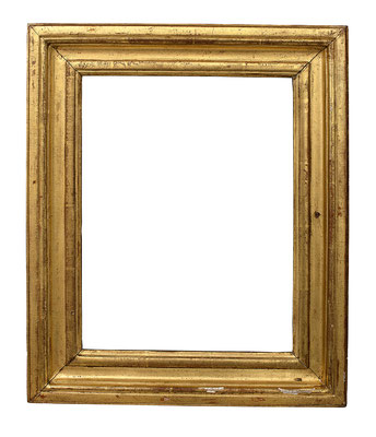 7758  Louis XVI Rahmen, Eiche profiliert und vergoldet, 31,3 x 23 x 5,8 cm
