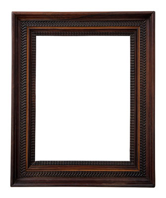9188  Wellenleisten Rahmen, Niederlande 17.Jh., Palisanderhoz mit Buchsbaum intarsiert 34,8 x 26,4 x 6,2 cm