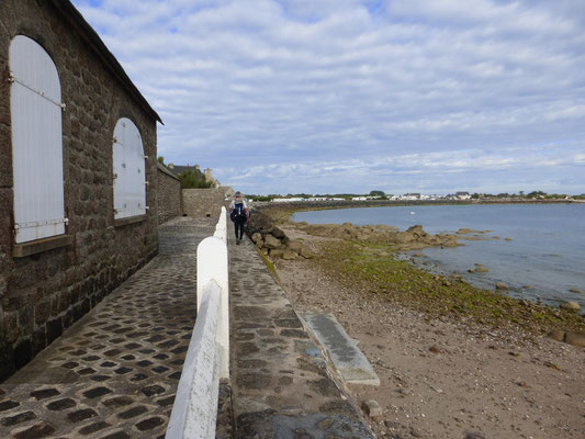 Le sentier par des petits murets