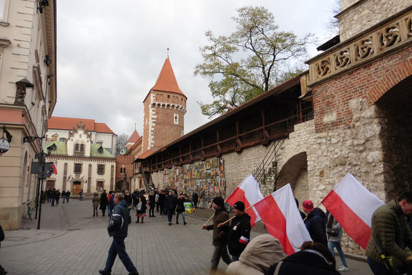 Krakau - Stadtmauer beim Florianstor