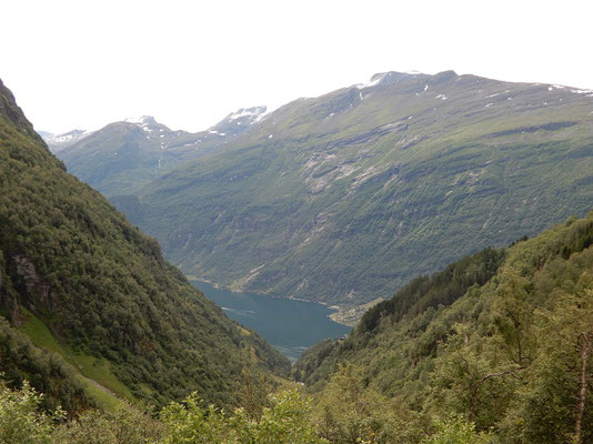 Erster Blick auf den Geirangerfjord