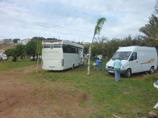 Unser Stellplatz im Camping Moulay Bousselham