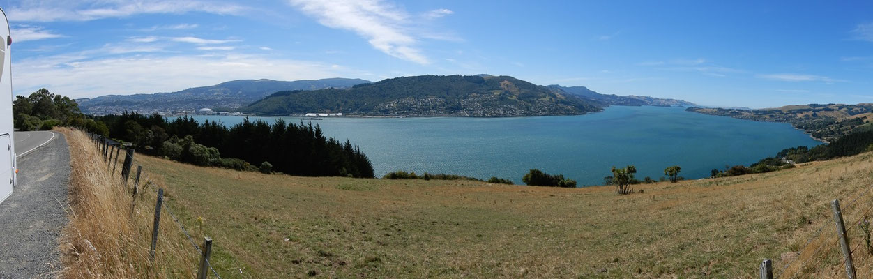 Ausblick auf die Bucht von Dunedin
