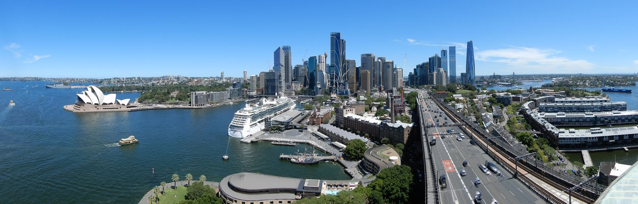 Aussicht vom Brückenpfeiler der Sydney Harbour Bridge