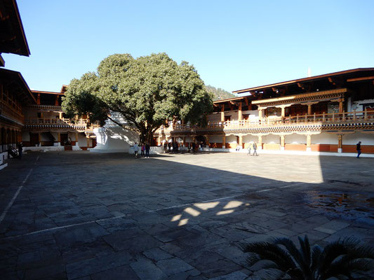 Im Innenhof des Punakha Dzong