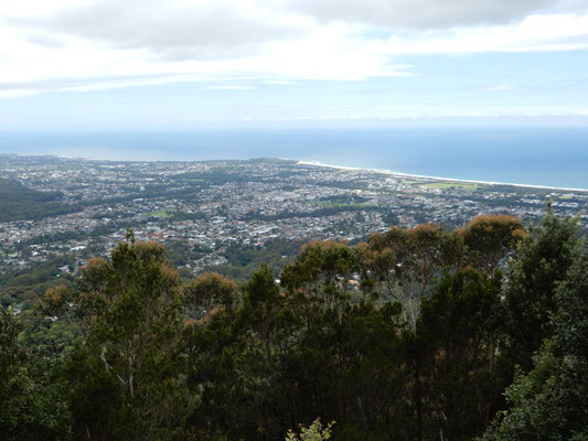 Ausblick auf die Küste vom Mount Keira Lookout
