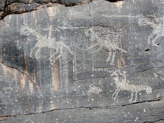 Petroglyphen in der Nähe von Rustaq