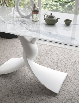 Tavolo ZENITH fisso (realizzabile su misura) oppure allungabile, con piano in gres antigraffio, disponibile in misura cm.160x90 + 2 allunghe oppure cm.180x90 + 2 allunghe