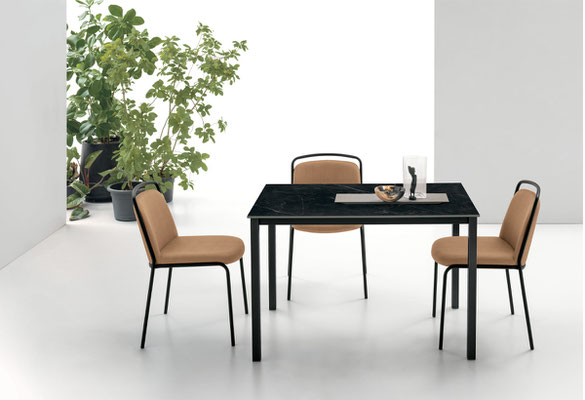 Tavolo ARLES, fisso - Misure: cm.120x80 oppure cm.90x90, realizzabile anche su misura, materiali a scelta