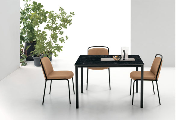 Tavolo ARLES, fisso - Misure: cm.120x80 oppure cm.90x90, realizzabile anche su misura, materiali a scelta