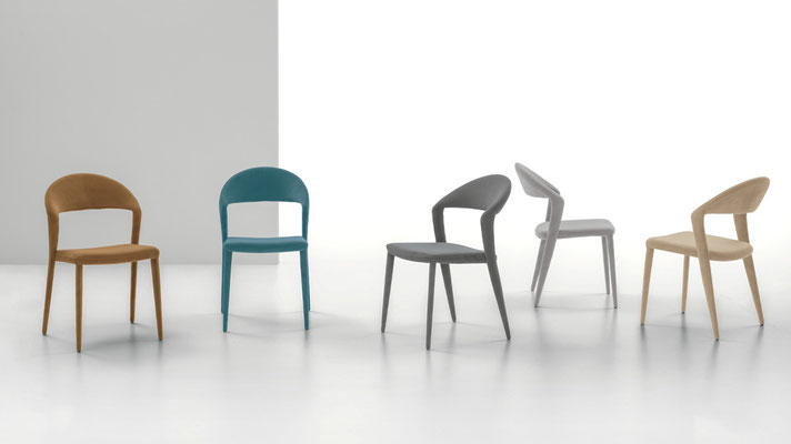Sedia imbottita (articolo DV75), rivestimento a scelta