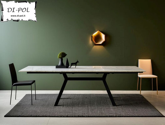 Tavolo TEXAS fisso o allungabile, misure, materiali e forme personalizzabili