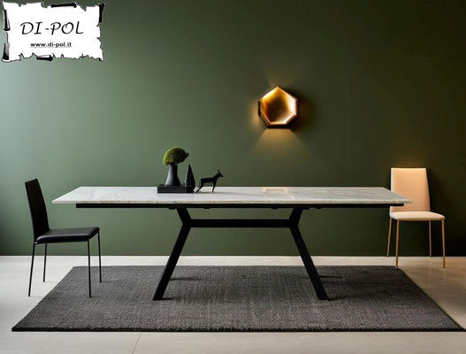 Tavolo TEXAS fisso o allungabile, misure, materiali e forme personalizzabili