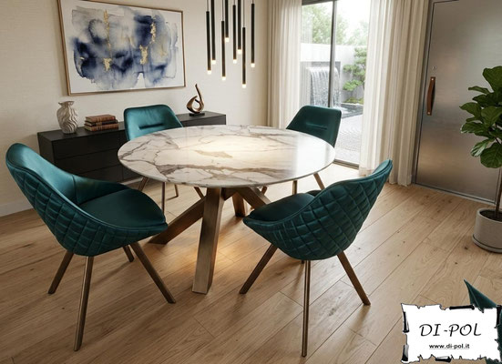 Tavolo KANSAS fisso o allungabile, realizzabile in forme, misure, materiali e finiture personalizzabili