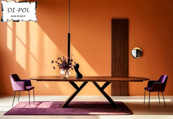 Tavolo LUXOR fisso o allungabile, misure, materiali e forme personalizzabili
