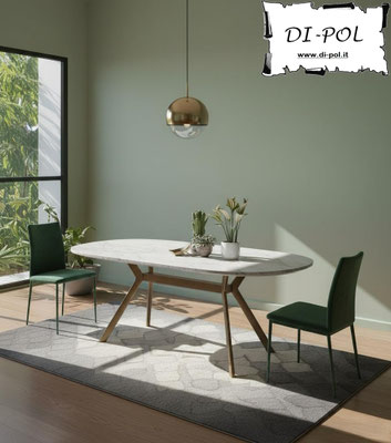 Tavolo TEXAS fisso o allungabile, misure, materiali e forme personalizzabili