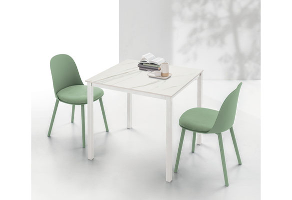 Tavolo ARLES, fisso - Misure: cm.120x80 oppure cm.90x90, realizzabile anche su misura, materiali a scelta