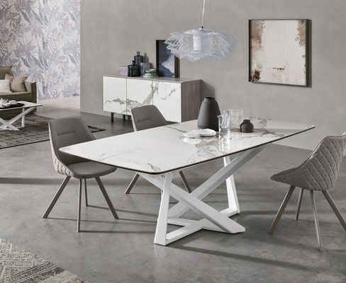 Tavolo PEGASUS, fisso, realizzabile su misura, materiali e finiture a scelta