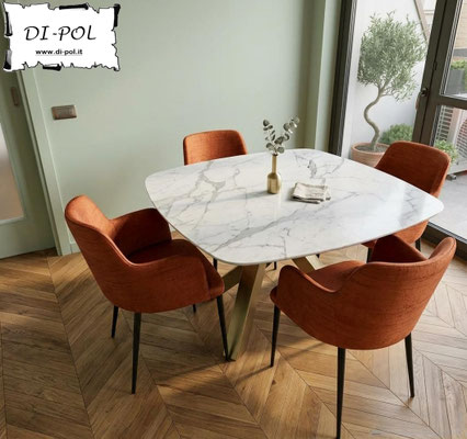 Tavolo KANSAS fisso o allungabile, realizzabile in forme, misure, materiali e finiture personalizzabili