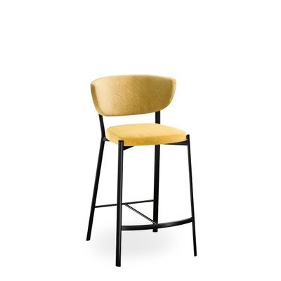 Sgabello imbottito (articolo TY26), rivestimento a scelta