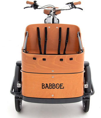 Babboe Lastenfahrrad mit Elektromotor Curve-E mit Platz für zwei Kinder