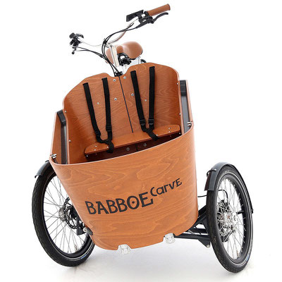 Babboe Lastenfahrrad mit Elektromotor Carve-E mit Carve Mechanismus für höchste Sicherheit