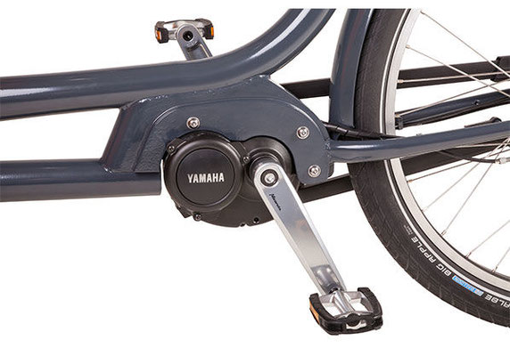 Babboe Lastenfahrrad mit Elektromotor City Mountain elektronischer Tretunterstützung von Yamaha