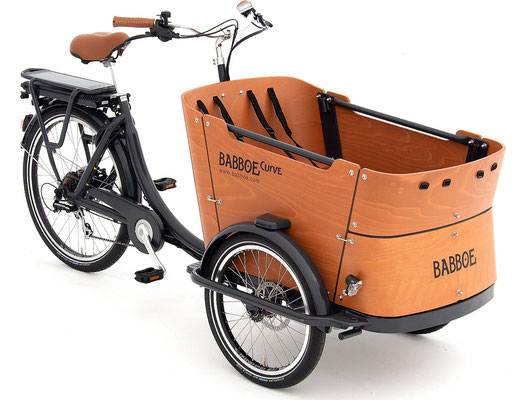 Babboe Lastenfahrrad mit Elektromotor Curve-E für den Kindertransport