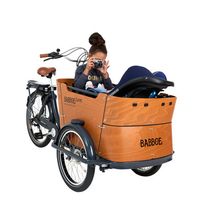 Babboe Lastenfahrrad mit Elektromotor Curve-E mit Maxi-Cosi Halterung