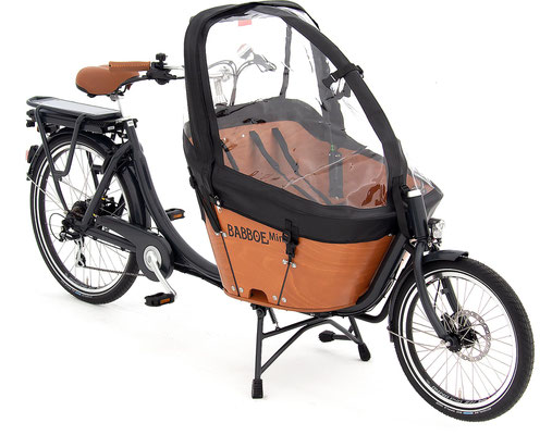 Babboe Mini- E Lastenfahrrad 2020 mit Regenverdeck