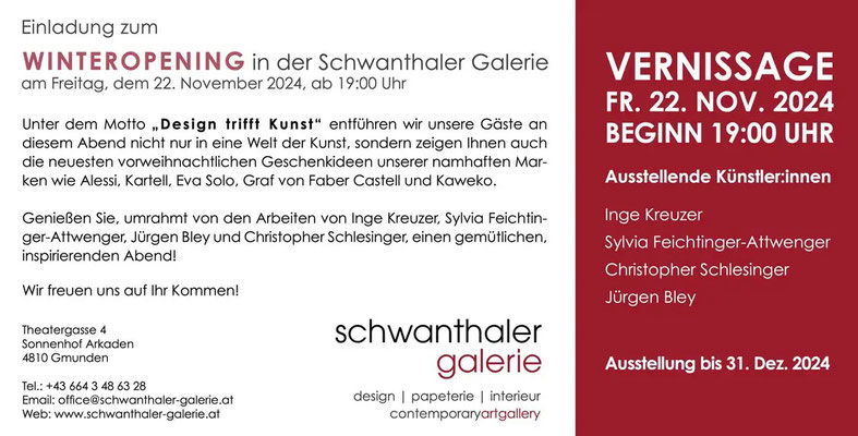 Bis zum 31. Dezember 2024 kann man die Kunstwerke in Harmonie mit den Gegenständen in der Galerie bewundern.
