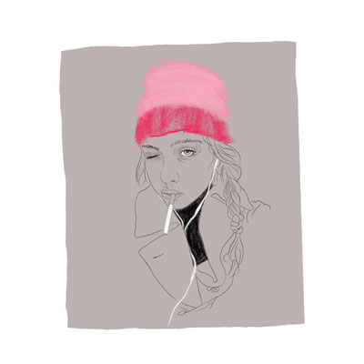 Pink Woolly, 2023, IPad Drawing