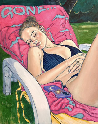 Sleeping Ariadne, Acrylic on linen, 100 x 80cm (39.3 x 31.5 inches), 2026