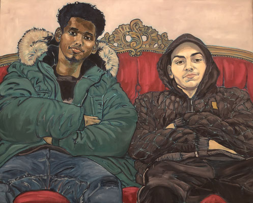 Jamal and Yurii, 2023, Acrylic on canvas, 80x100cm