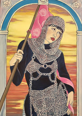 Joan Of Arc, 2024, Acrylic on canvas, 100x70cm, Dyptich with Annunciation